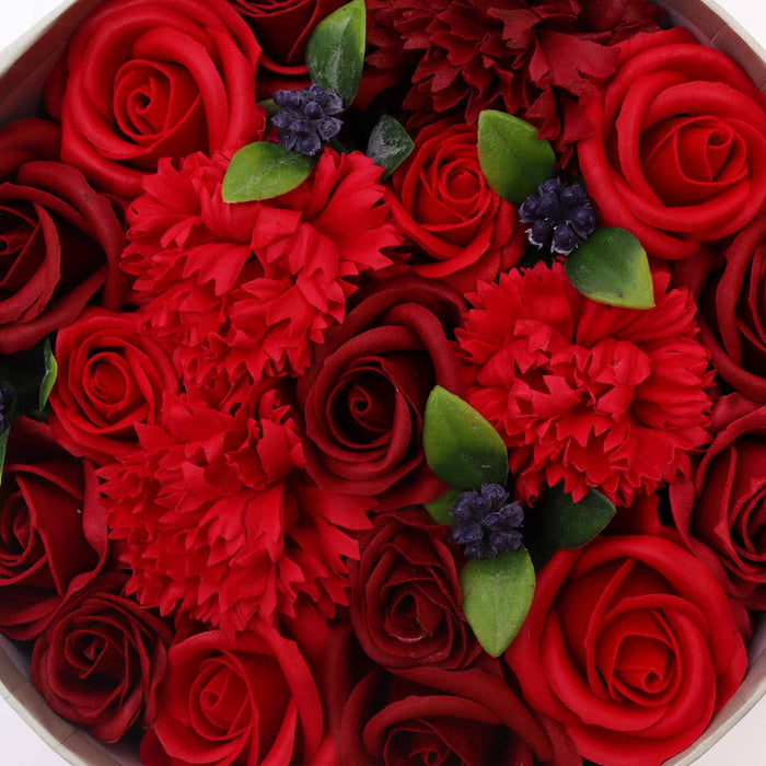 Round Soap Flower Gift Box - Classic Red Roses