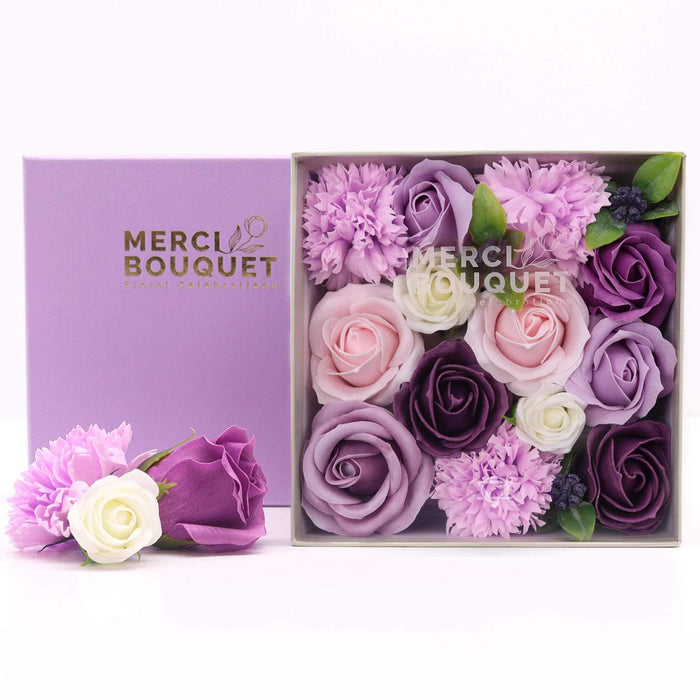 Lavender, Rose & Carnation Square Gift Box