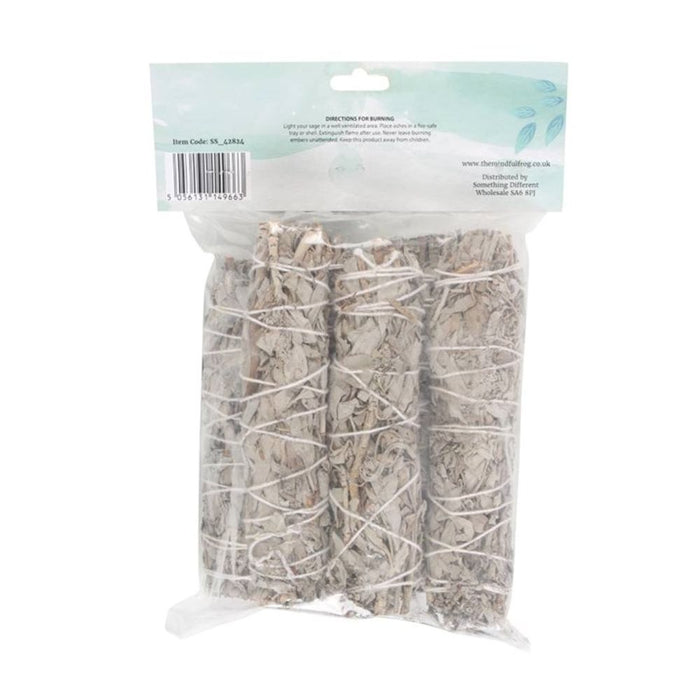 Pack of 6 Medium White Sage Smudge Stick Wands - 15cm