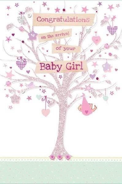 Congratulations on the Arrival of Your Baby Girl Card - The Present Picker