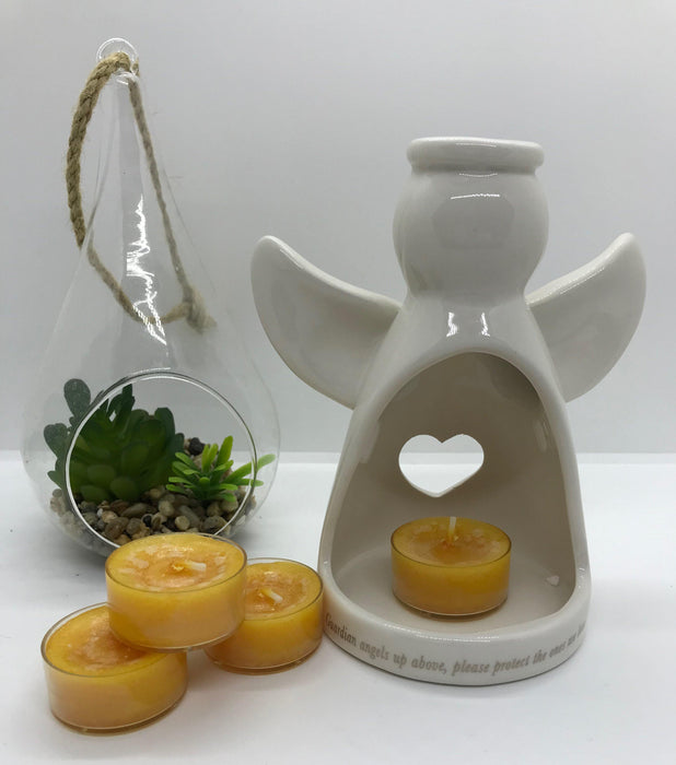Guardian Angel Tea Light Holder & Scented Tea Light Bundle - The Present Picker
