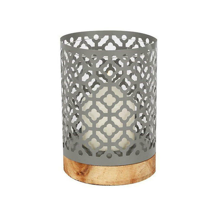 Quatrefoil Lantern with Wooden Base - The Present Picker