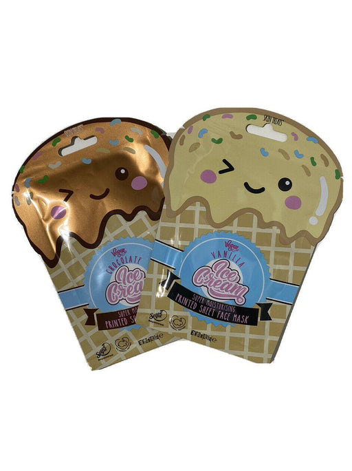 Ice Cream Printed Sheet Face Mask - Vanilla or Chocolate - The Present Picker