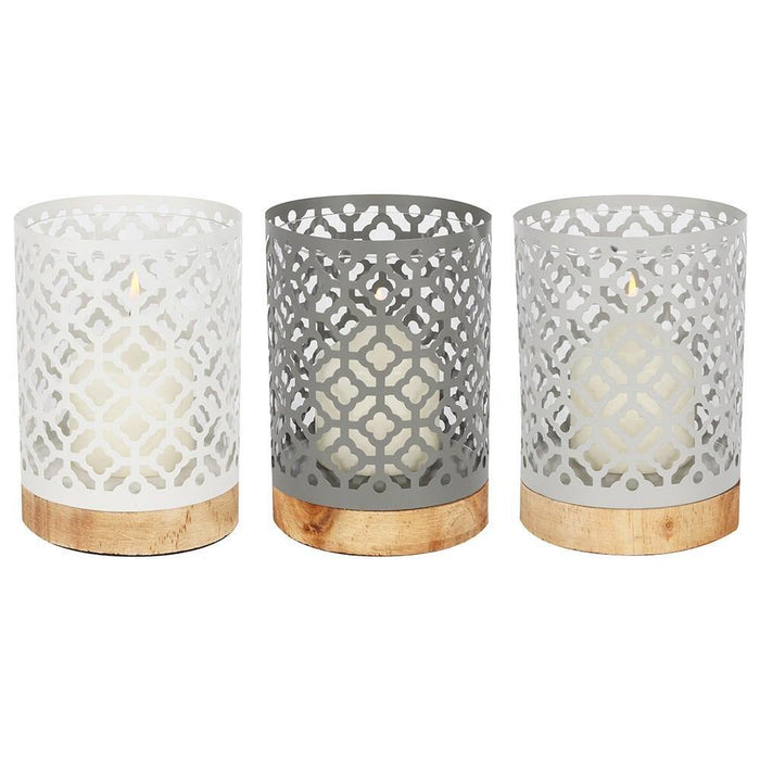 Quatrefoil Lantern with Wooden Base - The Present Picker