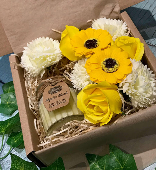 Mystic Musk Scented Candle & Soap Flower Gift Box - The Present Picker