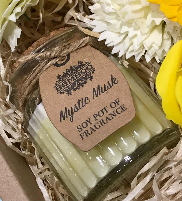Mystic Musk Scented Candle & Soap Flower Gift Box - The Present Picker