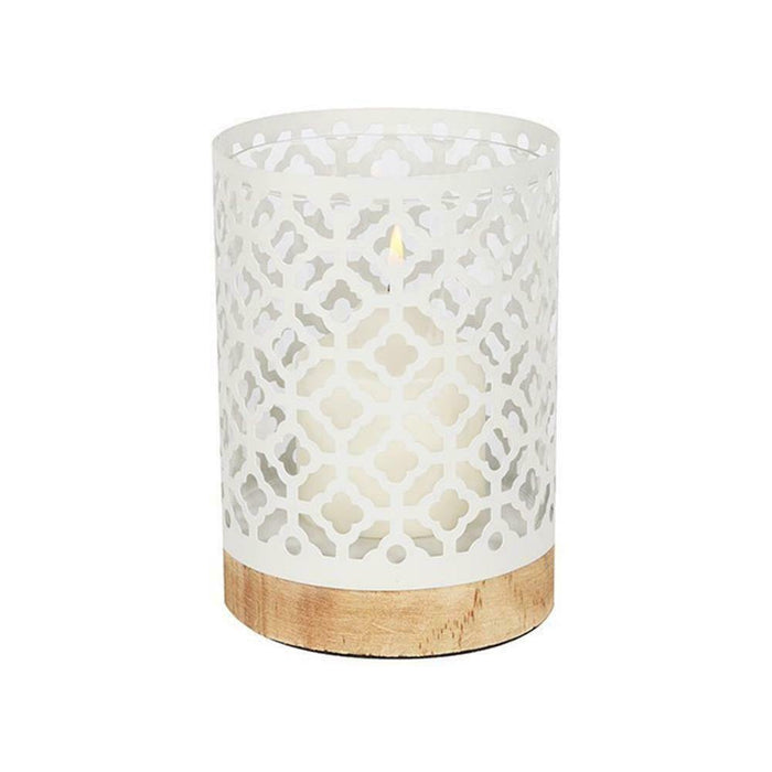 Quatrefoil Lantern with Wooden Base - The Present Picker