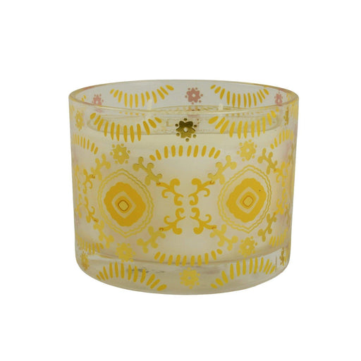 Bohemian Glass 2 Wick Wax Candle - Amber Lily Scent - The Present Picker