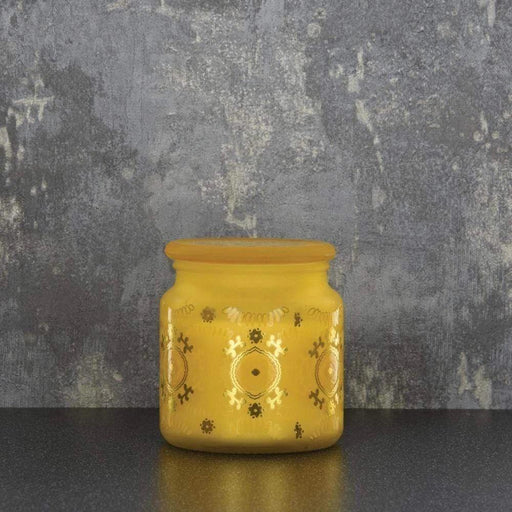 Bohemian Large Glass Candle - Amber Lily Scent - The Present Picker
