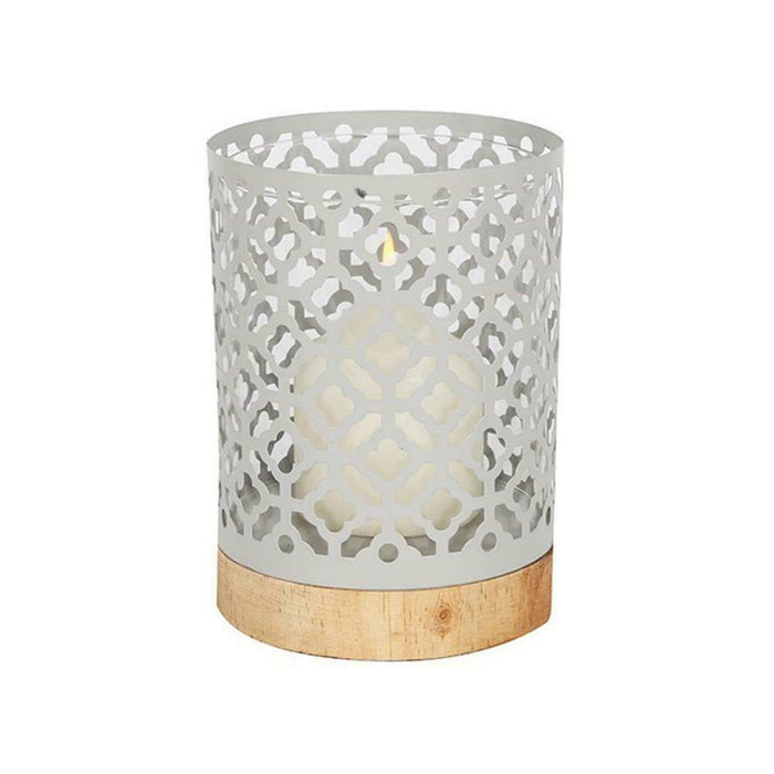 Quatrefoil Lantern with Wooden Base - The Present Picker