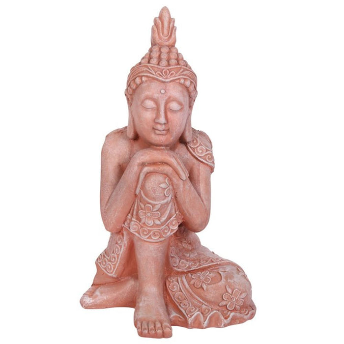 Terracotta Effect Sitting Garden Buddha