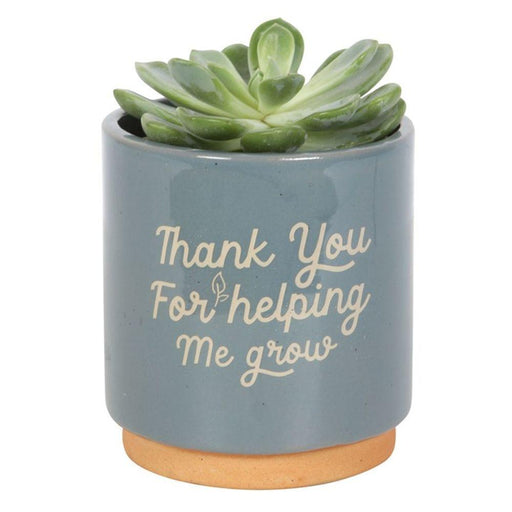 Blue Thank You For Helping Me Grow Plant Pot - The Present Picker