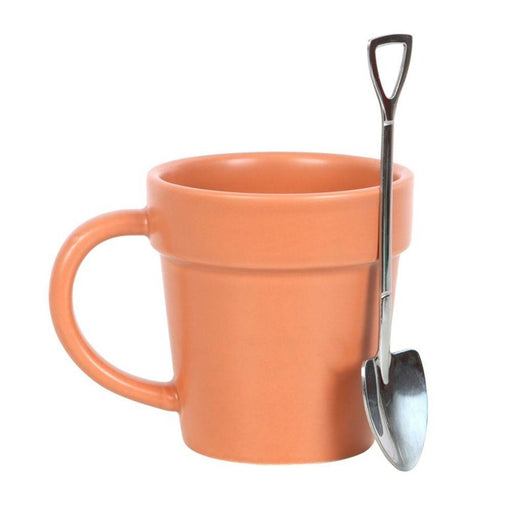 Plain Plant Pot Ceramic Mug and Shovel Spoon - The Present Picker