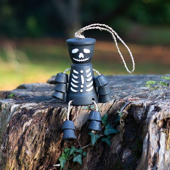 Black Skeleton Terracotta Pot Man - The Present Picker