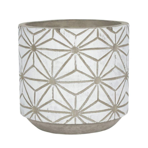White Geometric Plant Pot - The Present Picker