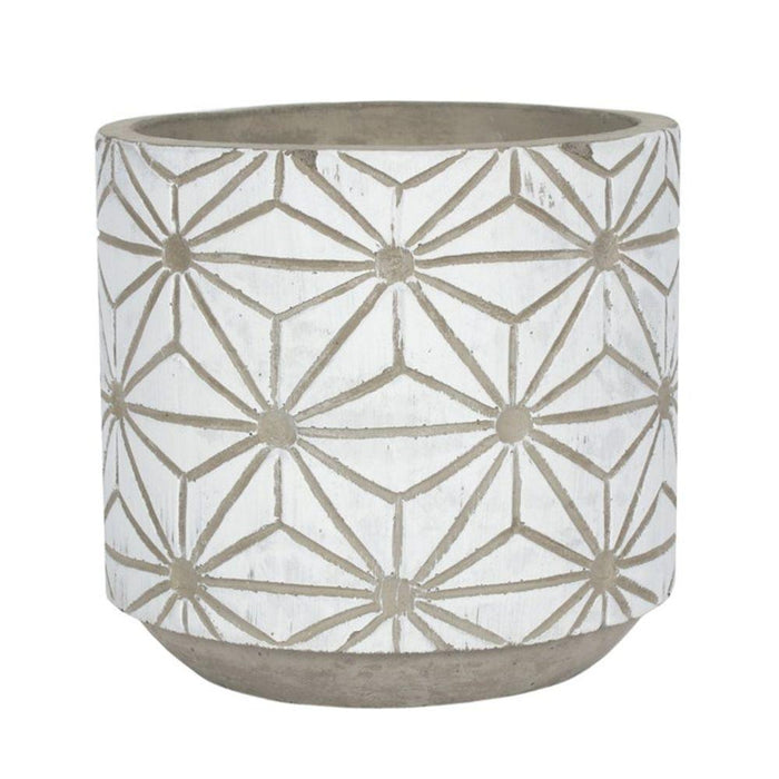 White Geometric Plant Pot - The Present Picker