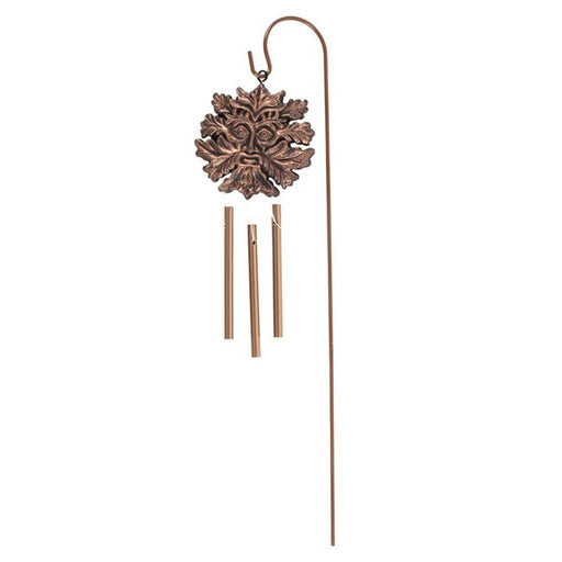 Bronze Effect Green Man Windchime Stake - The Present Picker
