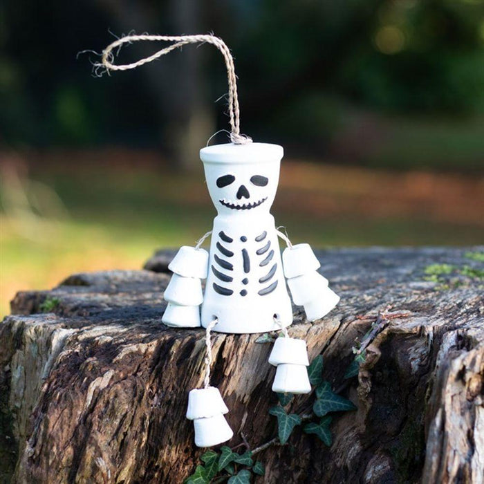 White Skeleton Terracotta Pot Man - The Present Picker
