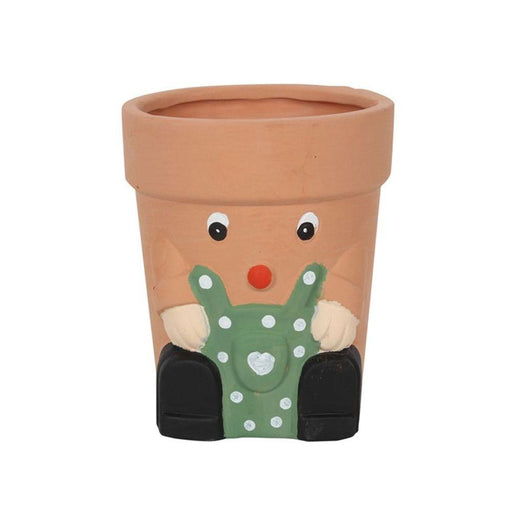 Green Pot Man Terracotta Plant Pot - The Present Picker