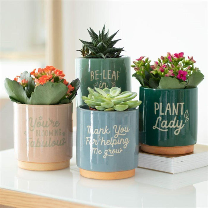 Blue Thank You For Helping Me Grow Plant Pot - The Present Picker