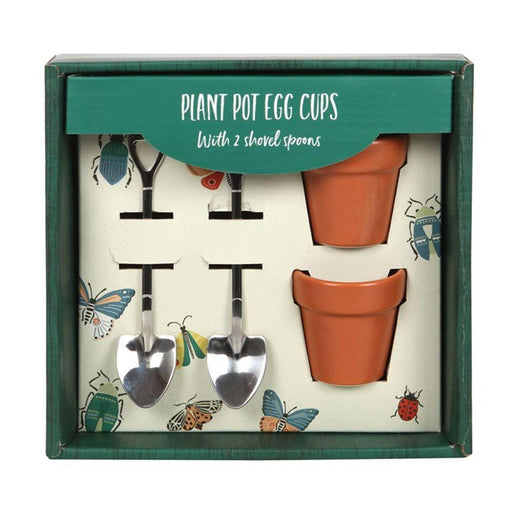 Plant Pot Egg Cup Set with Shovel Spoons - The Present Picker