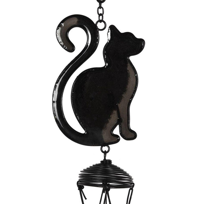 Black Cat Profile Windchime - The Present Picker